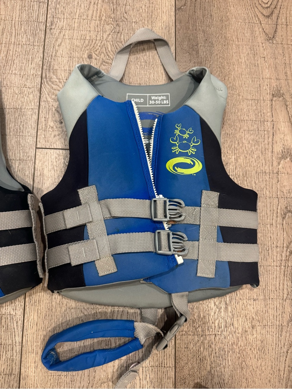 Children's Blue Safety Swim Vest with Adjustable Straps